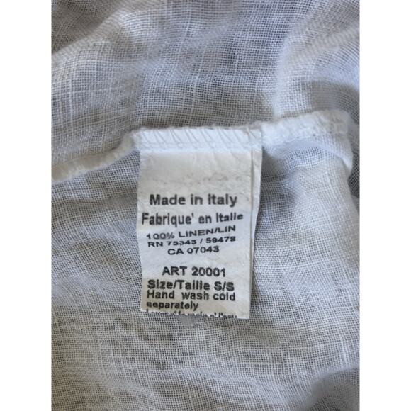 Terzo Millennio 100% Linen Made in Italy Maxi Cover Up Dress Lace White SZ S NWT - Picture 6 of 7